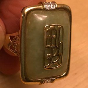 14K Gold and Jade Cocktail Ring